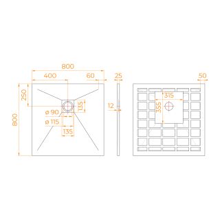 Душевой поддон RGW STONE TRAY-W 14152088-01-11 80x80 см белый